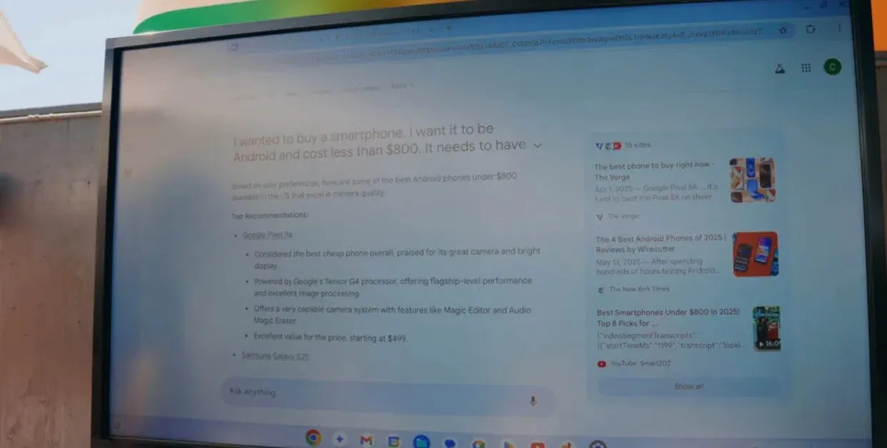 Bản demo chế độ AI tại Google I/O 2025 (Ảnh: Internet) Bản demo chế độ AI tại Google I/O 2025 (Ảnh: Internet)