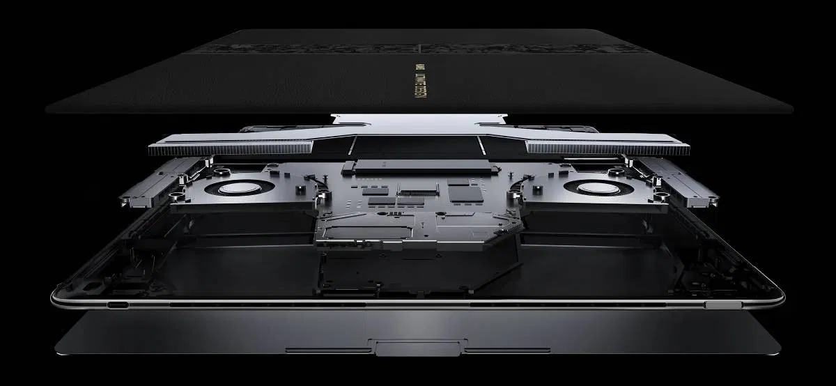 Hình ảnh render về các linh kiện có bên trong chiếc Matebook Fold (Nguồn: Internet)