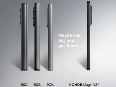 So với dòng Galaxy Z Fold, Honor Magic V3 có thiết kế mỏng hơn rõ rệt (Ảnh: Internet) So với dòng Galaxy Z Fold, Honor Magic V3 có thiết kế mỏng hơn rõ rệt (Ảnh: Internet)