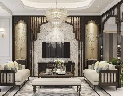 Dùng tường nhấn hoặc giấy dán tường tinh tế