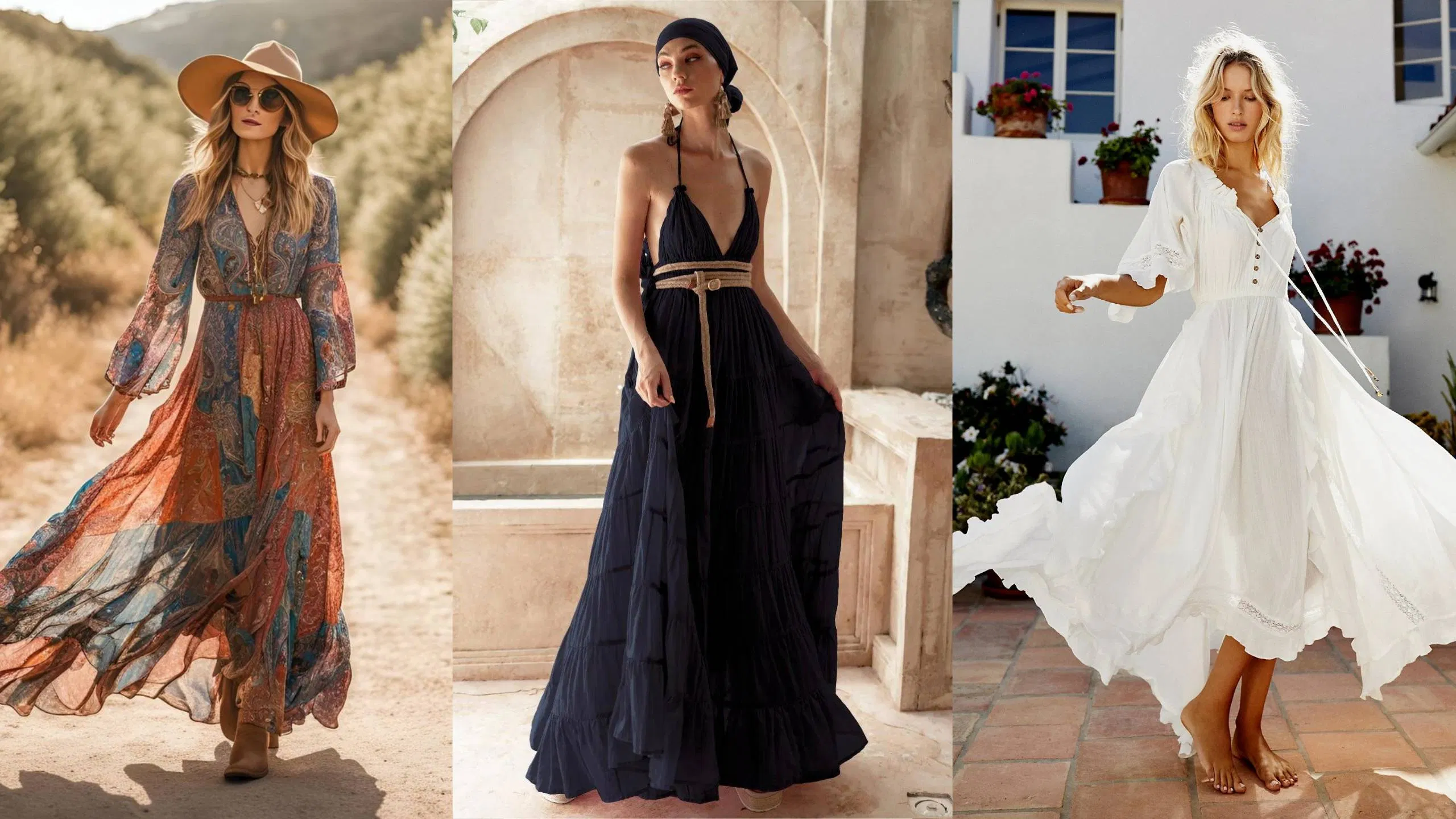 Váy bohemian maxi