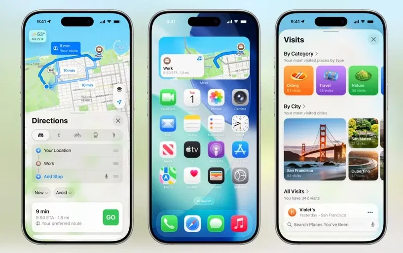 Tính năng địa điểm đã ghé thăm trong Apple Maps (Ảnh: Internet)
