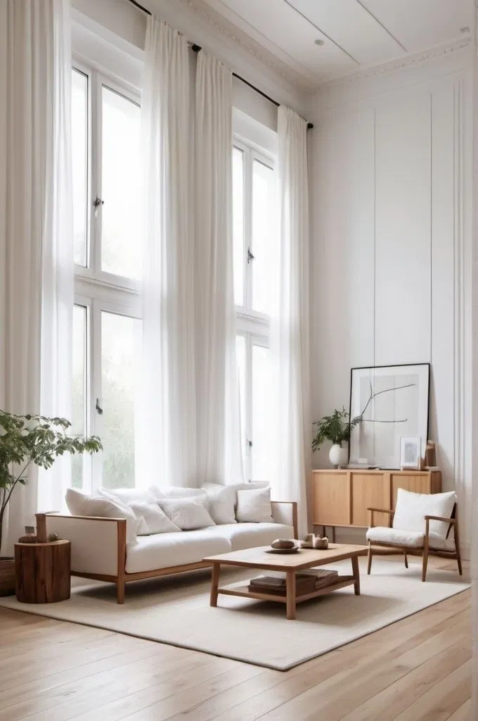 Ưu tiên rèm mỏng, màu sáng hoặc trung tính, chất liệu nhẹ để ánh sáng dễ dàng xuyên qua