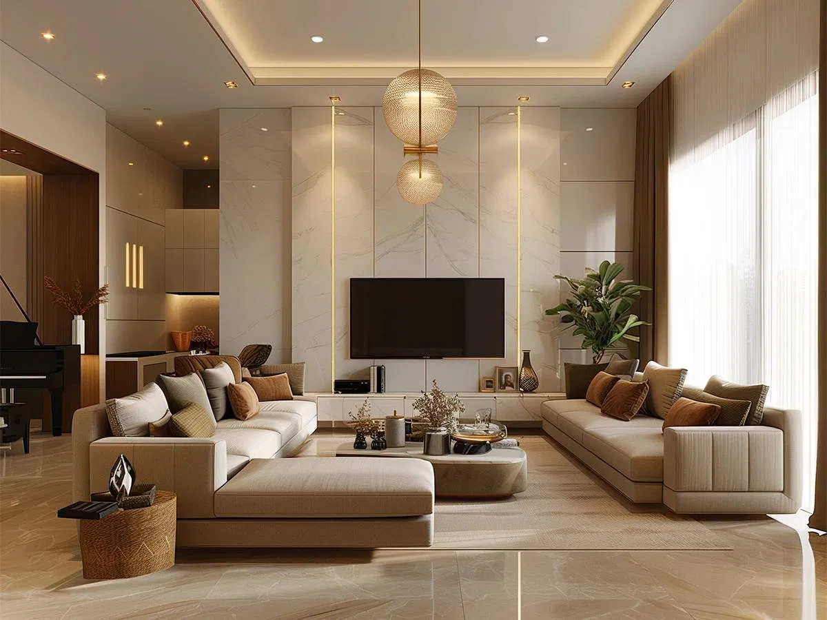 Thêm thắt các yếu tố mềm mại như vải vóc, gỗ tự nhiên hoặc ánh sáng dịu để tạo sự cân bằng