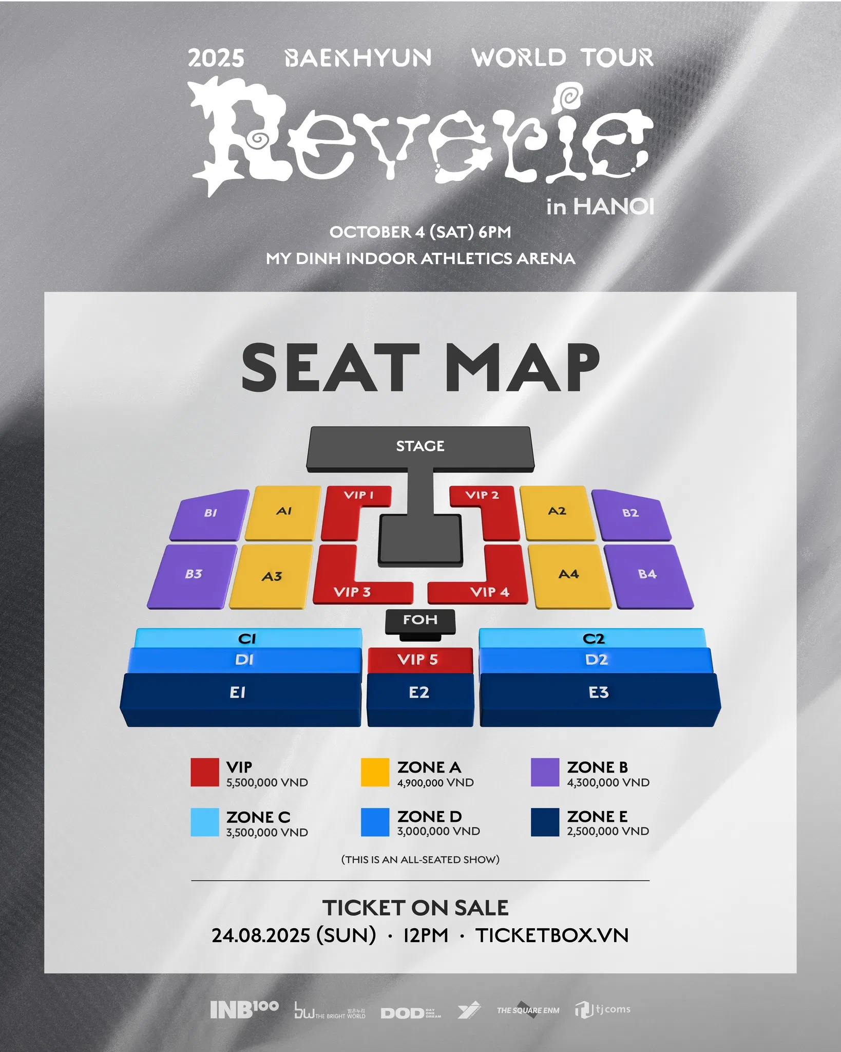 Giá vé và seat map đã được công bố (Nguồn ảnh: Internet)