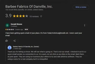Đánh giá tiêu cực trên Google về công ty bị mạo danh (Ảnh: Internet) Đánh giá tiêu cực trên Google về công ty bị mạo danh (Ảnh: Internet)