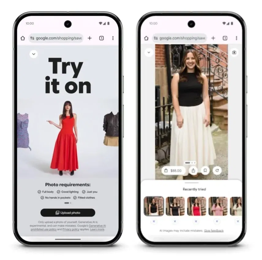 Tính năng Thử đồ trong Chế độ AI của Google Search (Ảnh: Internet) Tính năng Thử đồ trong Chế độ AI của Google Search (Ảnh: Internet)