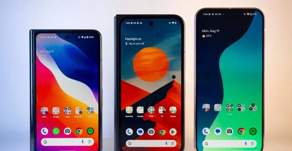 Màn hình ngoài của điện thoại Pixel 9 Pro Fold so với Pixel Fold và Pixel 9 Pro XL (Ảnh: Internet)