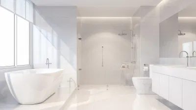Phòng tắm màu trắng