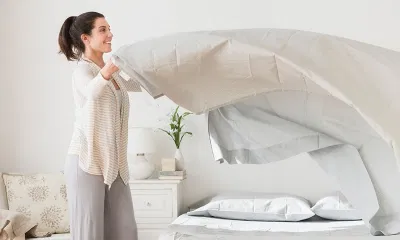 Vỏ gối và ga trải giường bẩn