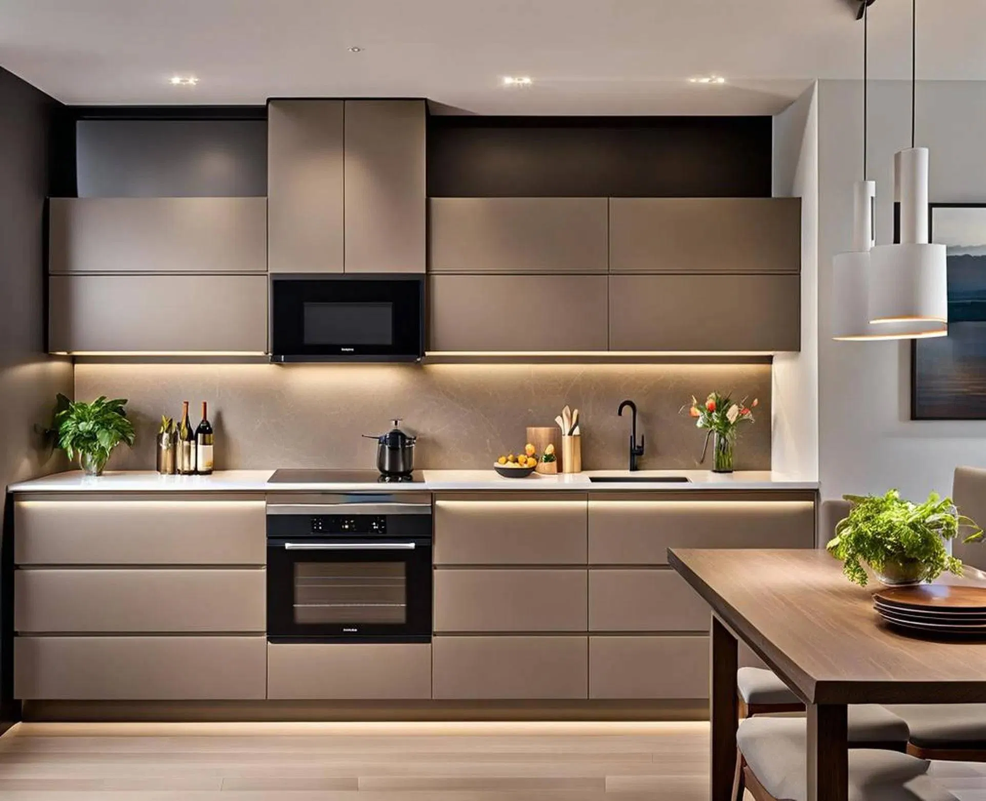 Tủ bếp mâu nhạt