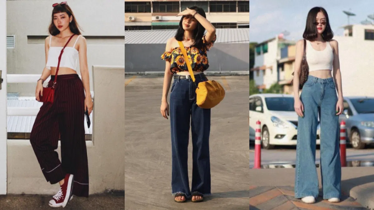 Quần jeans ống rộng x áo bó