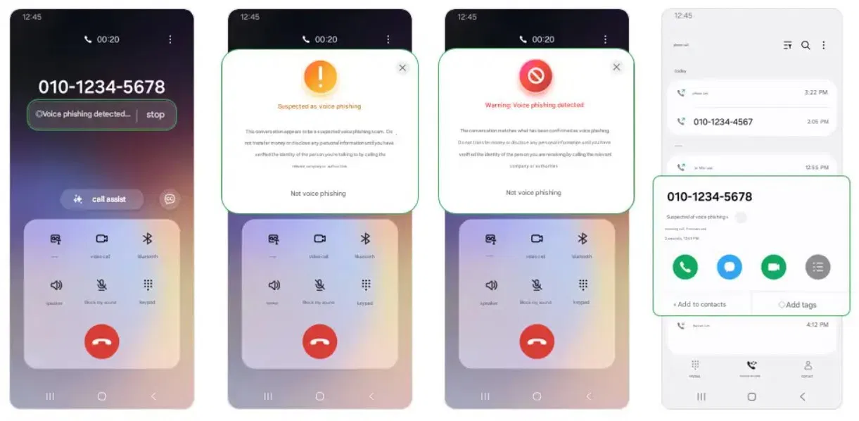 Tính năng Phát hiện lừa đảo qua giọng nói của Samsung trong quá trình dịch cuộc gọi (Ảnh: Internet)