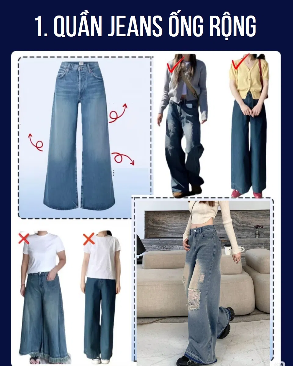 Quần jeans ống rộng
