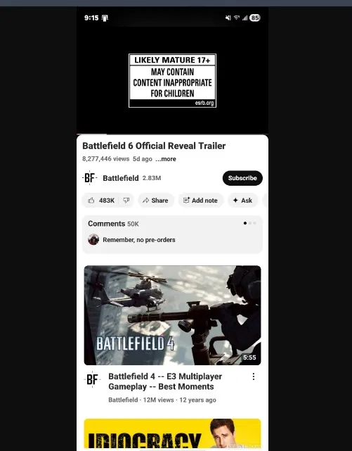 Giao diện video YouTube hiện tại có khung bình luận (Ảnh: Internet)