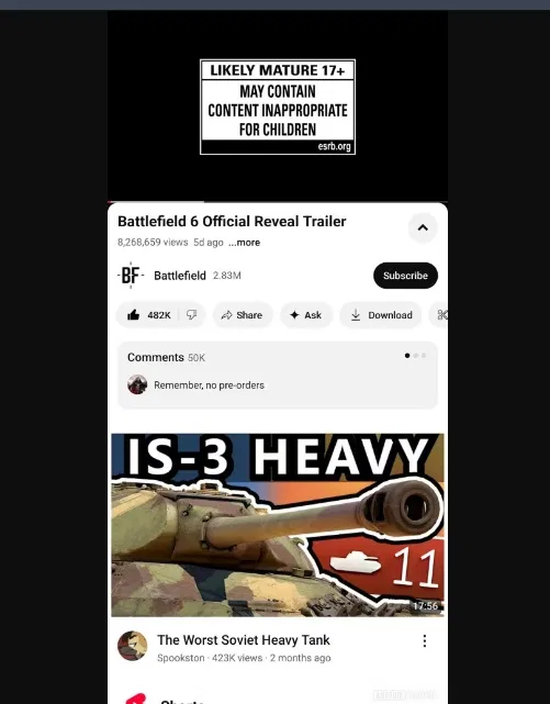 Giao diện video YouTube mới đã hiển thị khung bình luận (Ảnh: Internet)