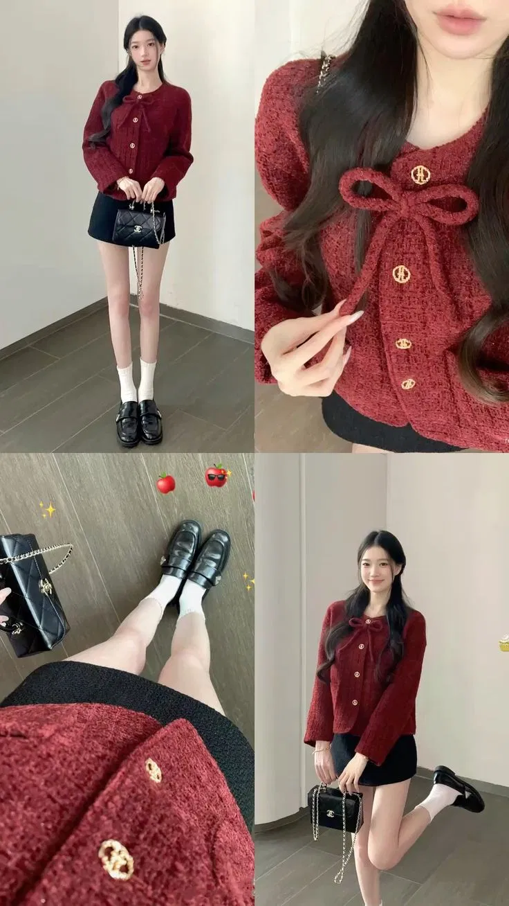 Áo khoác tweed phong cách tiểu thư Áo khoác tweed phong cách tiểu thư
