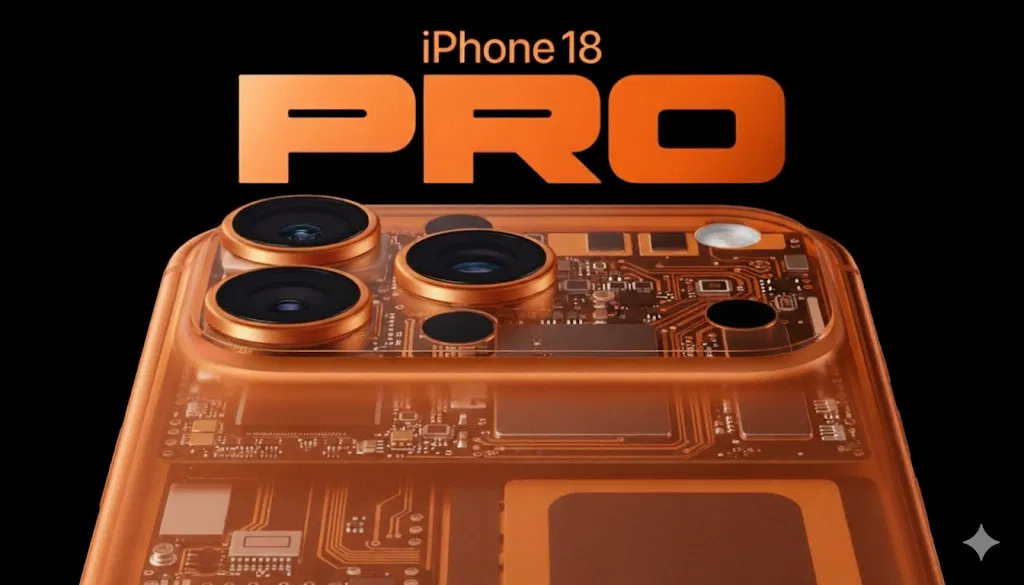 iPhone 18 Pro với mặt lưng bán trong suốt (Ảnh: Internet)