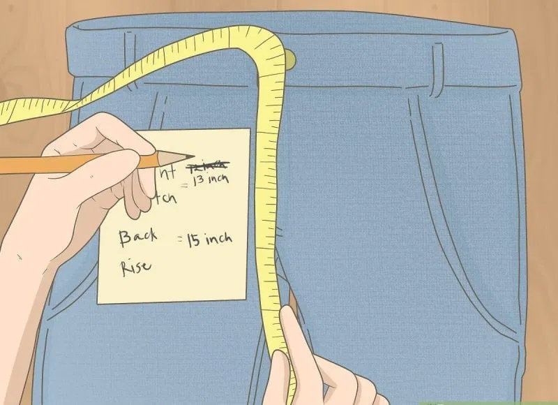 Chi tiết đáy quần và chiều dài lưng