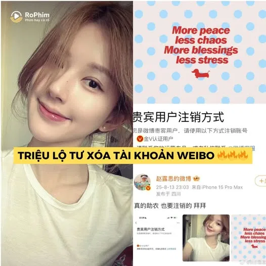 Tài khoản Weibo của Triệu Lộ Tư biến mất sau loạt tranh cãi.