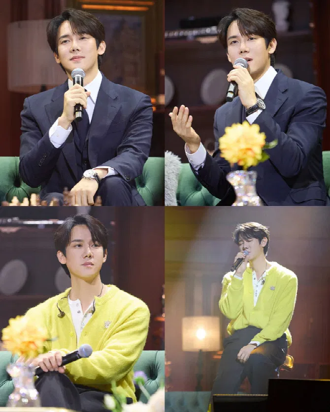 Yoo Yeon-seok thể hiện hình ảnh nghệ sĩ đa tài với việc ca hát trong các buổi fan meeting (Ảnh: Internet)