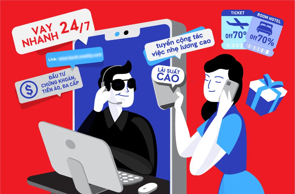người dùng Internet giữ gìn thông tin cá nhân, cảnh giác lừa đảo trực tuyến.