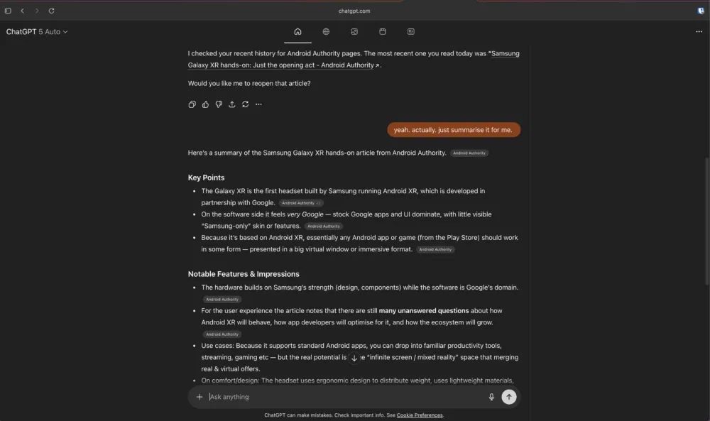 Tóm tắt bộ nhớ duyệt web của ChatGPT Atlas (Ảnh: Internet) Tóm tắt bộ nhớ duyệt web của ChatGPT Atlas (Ảnh: Internet)