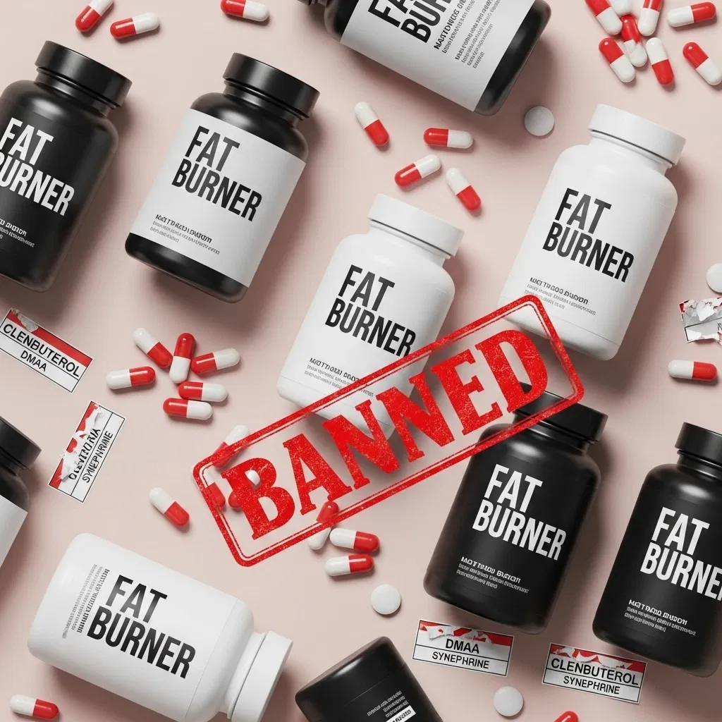 thuốc giảm cân chứa Clenbuterol và các chất kích thích đều bị cấm.