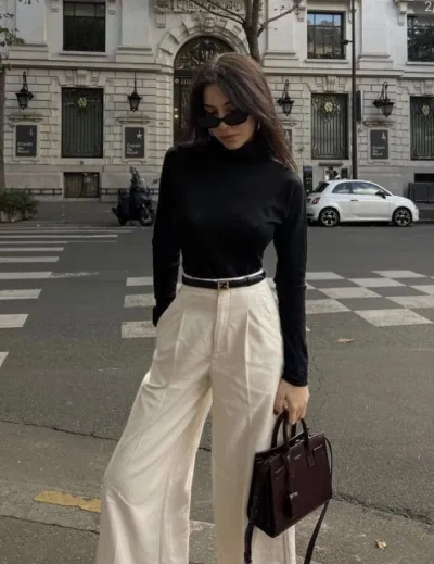 Áo cổ lọ vào mùa thu