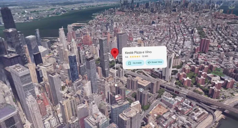 Xem ứng dụng Google Maps trên kính Galaxy XR (Ảnh: Internet)