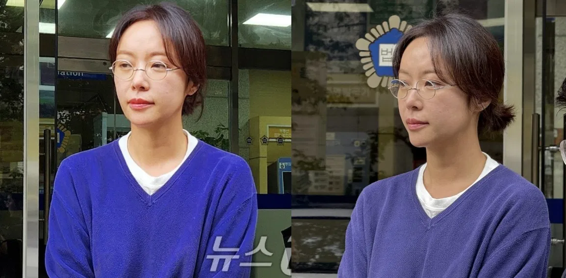 Hwang Jung-eum xuất hiện trong trạng thái suy sụp sau khi nhận án phạt tù (Ảnh: Internet)
