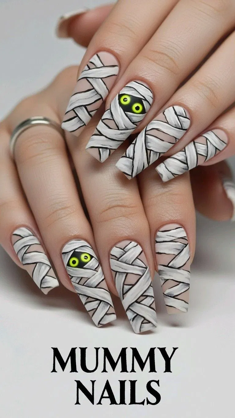 Mẫu nail Halloween đẹp rùng rợn, kinh dị (Ảnh: Internet)