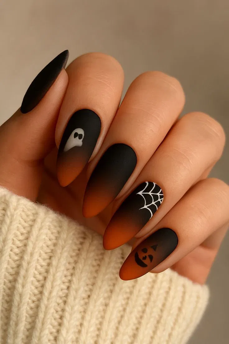 Mẫu nail Halloween đẹp rùng rợn, kinh dị (Ảnh: Internet)