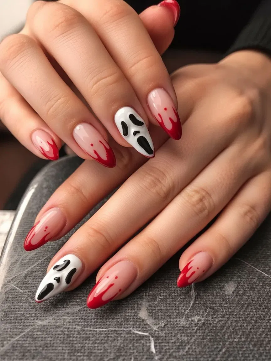 Mẫu nail Halloween đẹp rùng rợn, kinh dị (Ảnh: Internet)