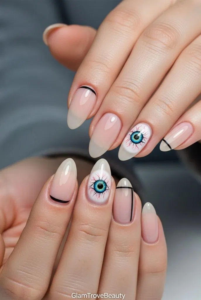 Mẫu nail Halloween ngắn cute (Ảnh: Internet)