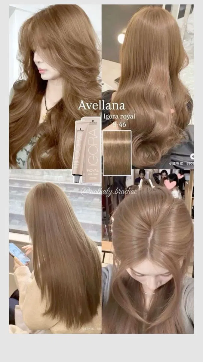 Tóc màu nâu Avellana - nâu hạt phỉ