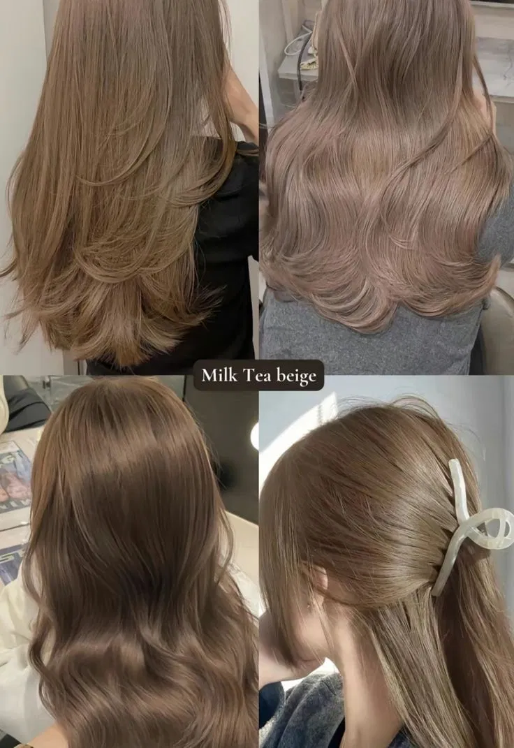 Màu tóc nâu trà sữa beige