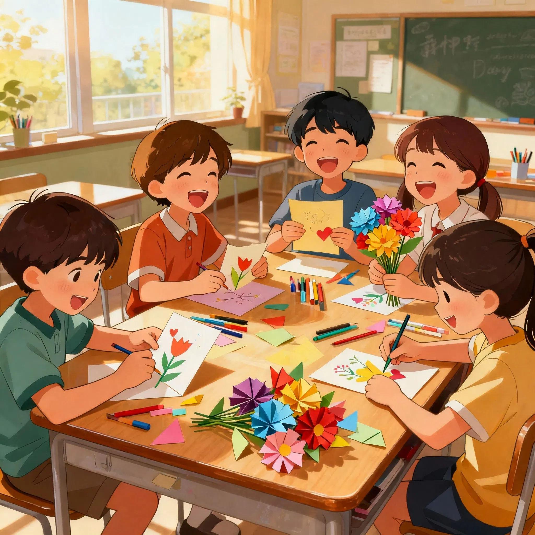 Workshop mini do lớp tự tổ chức, học sinh cùng nhau làm quà handmade và thiệp tặng thầy cô nhân ngày 20/11