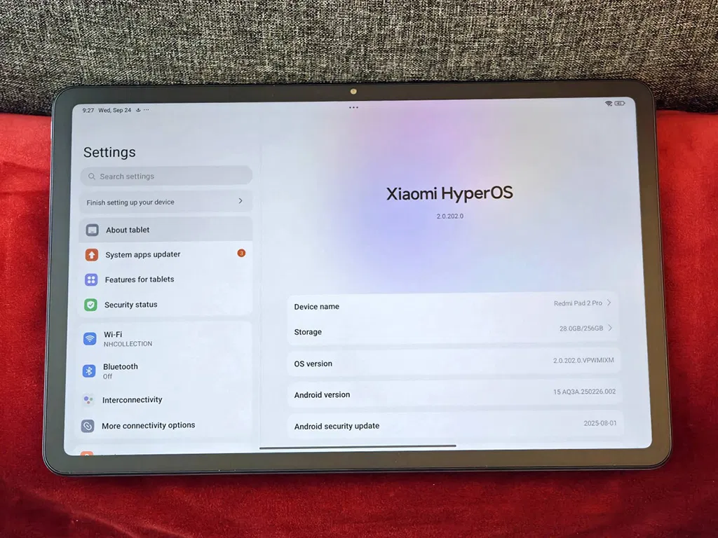 Redmi Pad 2 Pro sử dụng Android 15 cùng giao diện HyperOS 2 (Ảnh: Internet)