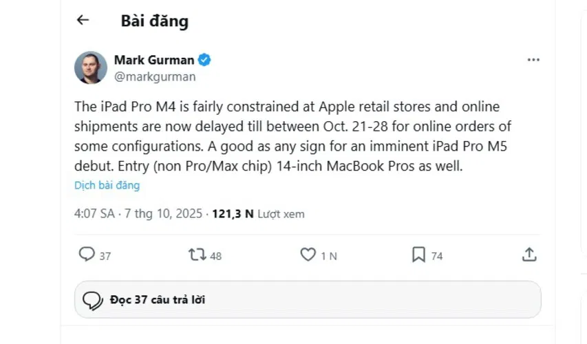 Bài đăng của Mark Guman trên X (Ảnh: Internet) Bài đăng của Mark Guman trên X (Ảnh: Internet)