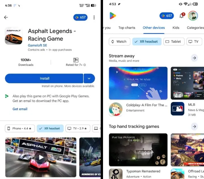 Những thay đổi của Google Play Store dành cho thiết bị XR (Ảnh: Internet) Những thay đổi của Google Play Store dành cho thiết bị XR (Ảnh: Internet)