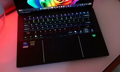 Laptop Acer Predator Triton 14 AI có bàn phím với đèn LED mini trên từng phím và bàn di chuột tích hợp hỗ trợ bút cảm ứng (Ảnh: Internet) Laptop Acer Predator Triton 14 AI có bàn phím với đèn LED mini trên từng phím và bàn di chuột tích hợp hỗ trợ bút cảm ứng (Ảnh: Internet)