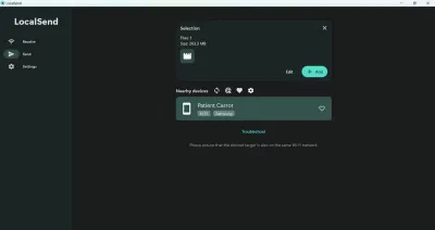 Giao diện của LocalSend trên Windows (Nguồn: Internet)