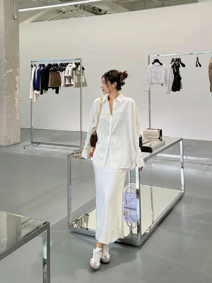 Chân váy lụa dáng suông