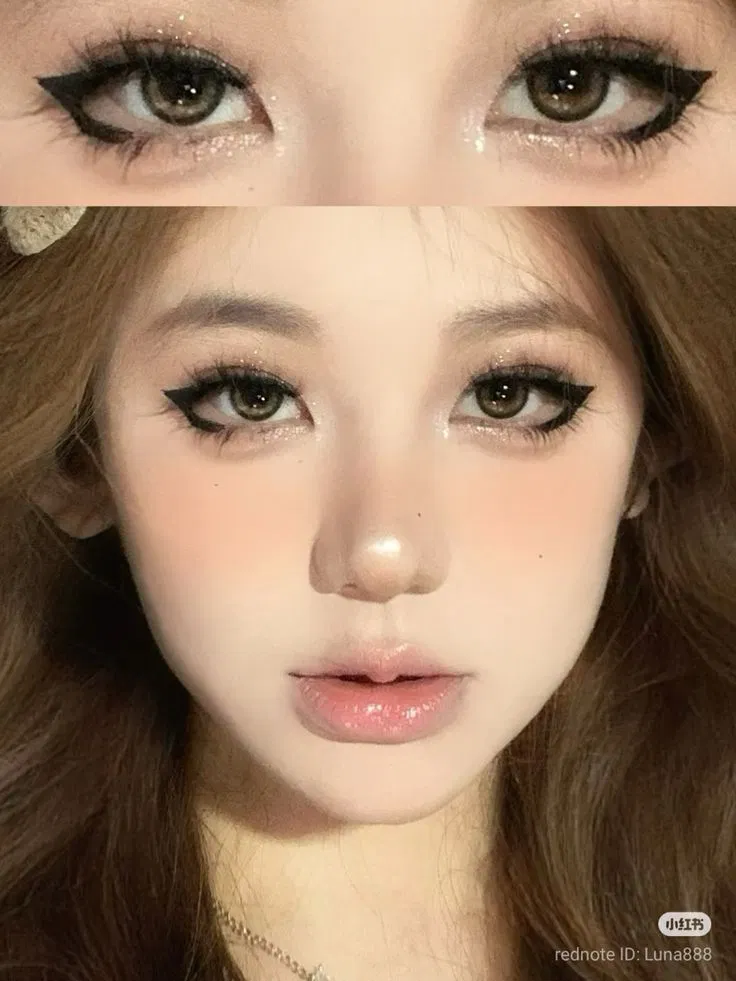 Makeup với eyeliner cún mắt tròn to