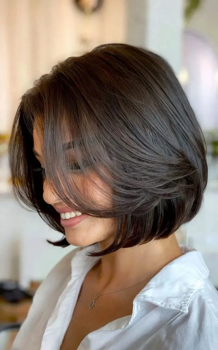 Phần mái của butterfly bob thường được xử lý mềm mại