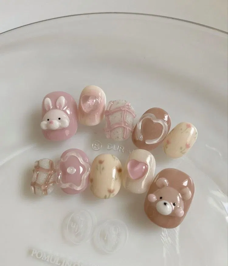 Nail thỏ mix gấu