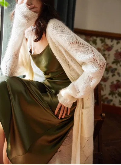 Cardigan khoác ngoài slip dress