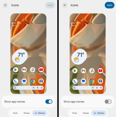 Nhãn ứng dụng trong Android 17 (Ảnh: Internet) Nhãn ứng dụng trong Android 17 (Ảnh: Internet)