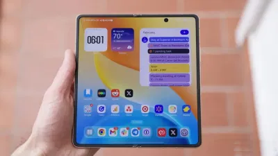 Điện thoại HONOR Magic V6 với màn hình trong đang bật (Ảnh: Internet) Điện thoại HONOR Magic V6 với màn hình trong đang bật (Ảnh: Internet)